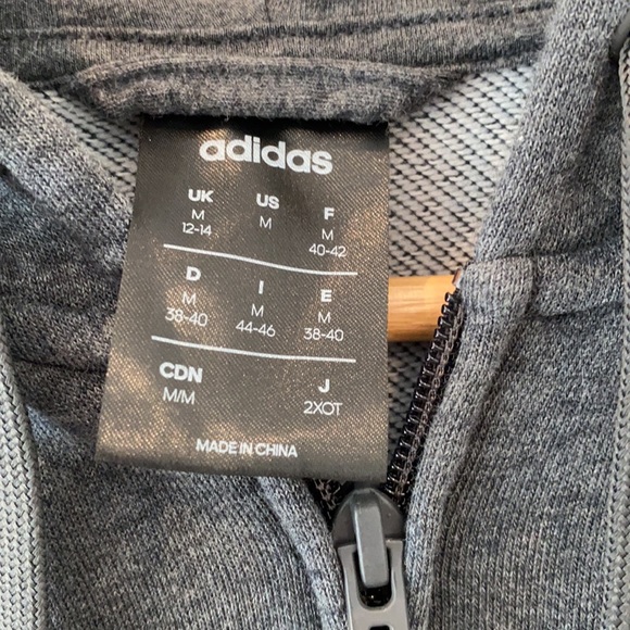 Adidas grey with pink stripe zip hoodie. Ladies Size medium - Picture 4 of 6